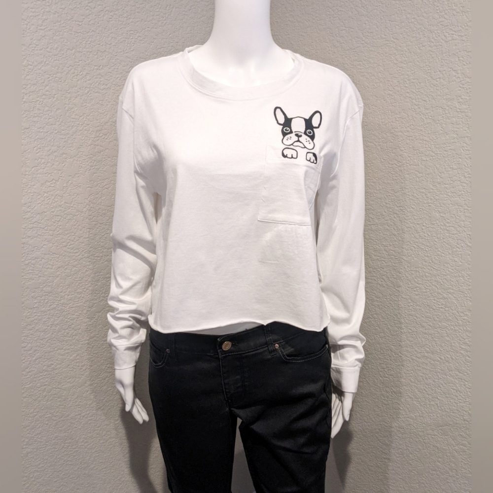NWT Love Peace +Lazy Days boxer pocket crop top